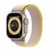 Apple Watch Ultra 49mm Titanium Case with Yellow/Beige Trail Loop (MNHK3)